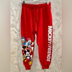Disney Mickey & Friends Red Sweatpants